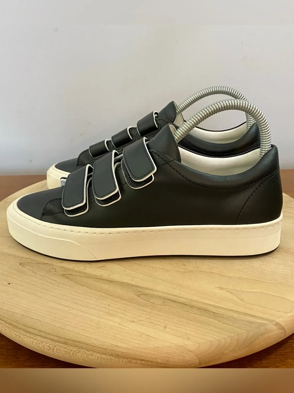 The Row Dean Sneaker Low Top Strap Black Leather White Women’s EU 38 US 8 Casual - Picture 2 of 16